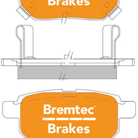 BREMTEC-BRAKES TRADE-LINE BRAKE PAD REAR SET SUITS TOYOTA COROLLA,YARIS,RUKUS,PRIUS