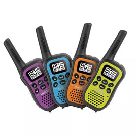Uniden UH45-4 QUAD PACK 500mW UHF-CB Handhelds - Coloured Face Plates Mini walkie talkie 3+km 20+hrs 80channels compact Size AAA